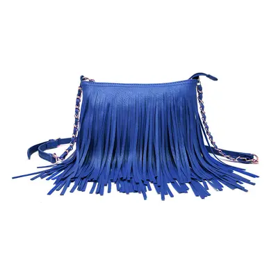 Women 's Fringe Faux Leather Crossbody Bag Tassel Shoulder Bag-E031(Ro