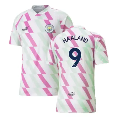 (M) Man City Pre-Match Shirt (White) (HAALAND 9)