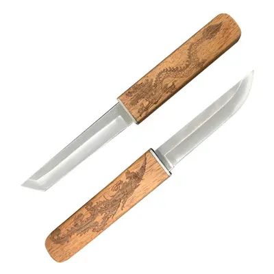 2 In Dragon And Phoenixs Double Blades Knife Set Outdoor Camping Portable Fruit Knife