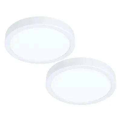 2 PACK Wall / Ceiling Light White 210mm Round Surface Mounted 16.5W LED 3000K