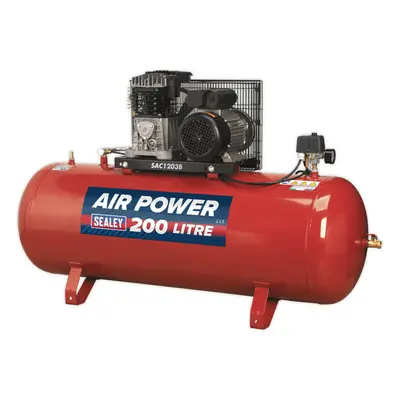 200 Litre Belt Drive Air Compressor - 3hp Motor - 1/2 Inch BSP Female Tap Outlet