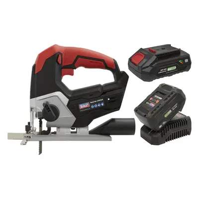 20V Cordless Jigsaw & 2x Li-Ion Batteries - Variable Speed Control Wood & Metal