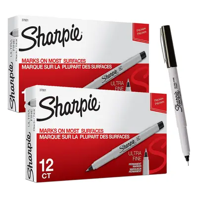 SHARPIE Permanent Markers Ultra Fine Point Black Count