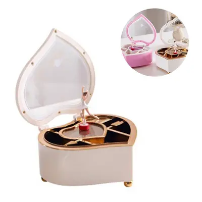 Ballerina Musical Jewelry Box For Girls - Heart-shaped Rotating Dancer