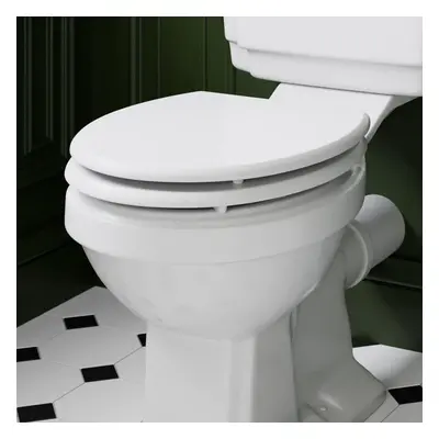 Park Lane Traditional Soft Close Round Toilet Seat - Top Fix White