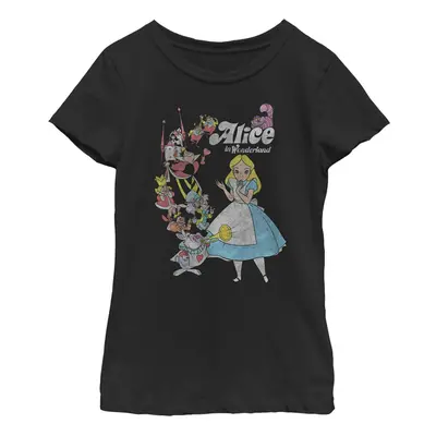 Disney Wonderland Group Surrounds Alice Girls Standard T-Shirt Black