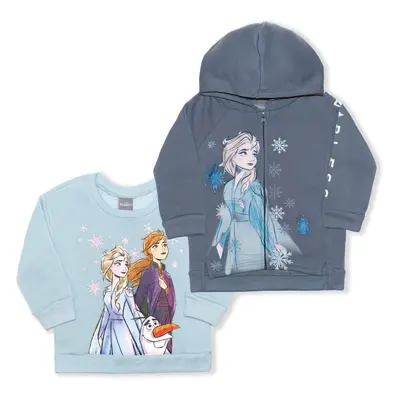 Disney Princess Girls Piece Zip Up Hoodie and Long Sleeve Shirt Set