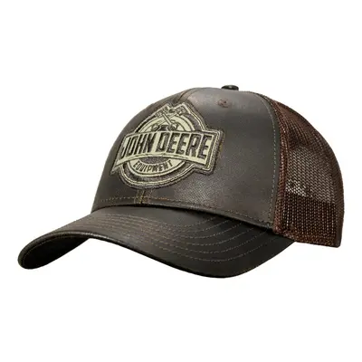 John Deere Oilskin Trucker Hat Mesh Baseball Cap-Brown-Os