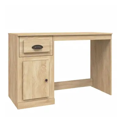 (sonoma oak) vidaXL Desk Computer Desk Office Writing Desk with Drawer Engineered Wood