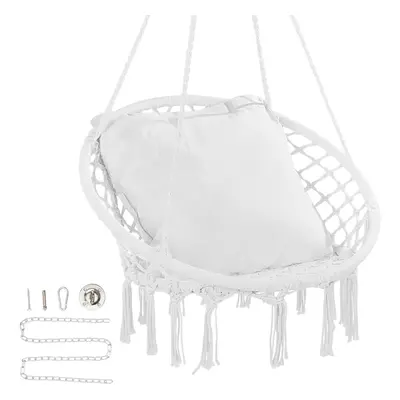 VEVOR Hanging Hammock Swing, lbs Capacity, Macram? Hanging Chair with Cushion and Mounting Hardw