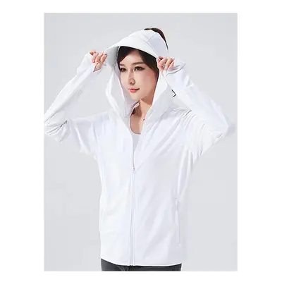 (Women White, 3XL) Summer UPF 50+ UV Sun Protection Skin Coats Men Ultra-Light Sportswear Hooded