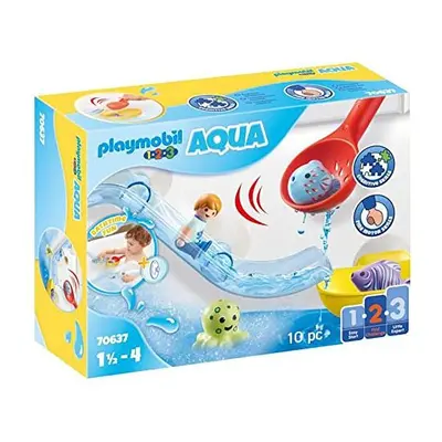 Playmobil 1.2.3 AQUA Water Slide with Sea Animals, Bath Toy for Toddlers, Early Learning Toy For