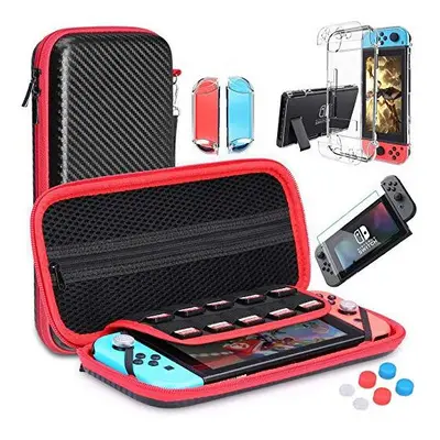 (Red and Black) Mooroer Switch Carrying Bag for Nintendo Switch Case with in Nintendo Switch Acc