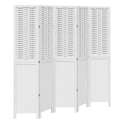 vidaXL Room Divider Panels Office Privacy Screen White Solid Wood Paulownia