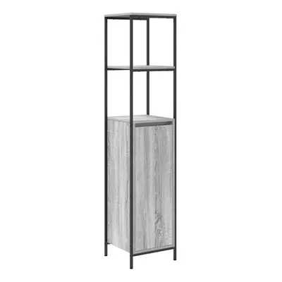 vidaXL Bathroom Cabinet with Shelves Grey Sonoma 36x35x165 cm