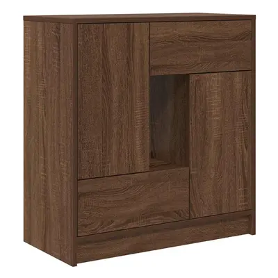 (brown oak) vidaXL Sideboard with Drawers and Doors Black Oak 70.5x34x74.5 cm