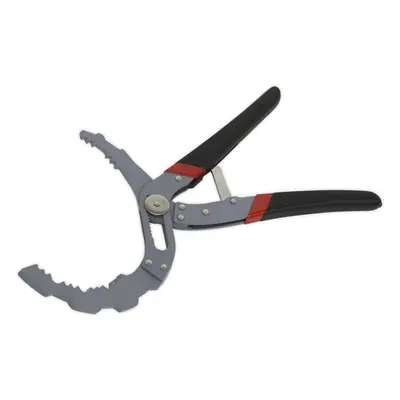 Self-Adjusting Angled Oil Filter Pliers - 60mm to 120mm Capacity - Serrated Jaws