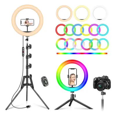 (72") 12" Ring Light with Tripod Stand & Phone Holder Tall 72"