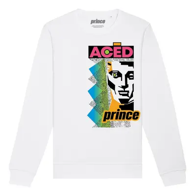 (S, White) Prince Unisex Adult Sliced Sweatshirt