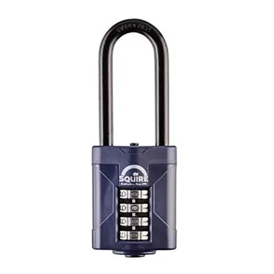 Squire Heavy Duty Padlock (CP50/2.5) - Toughest Extra Long Shackle - Wheel Combination Padlock -