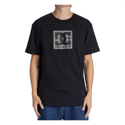 (L, Black) DC Shoes Mens Square Star Fill Short Sleeve Crew Neck Cotton T-Shirt Top Tee