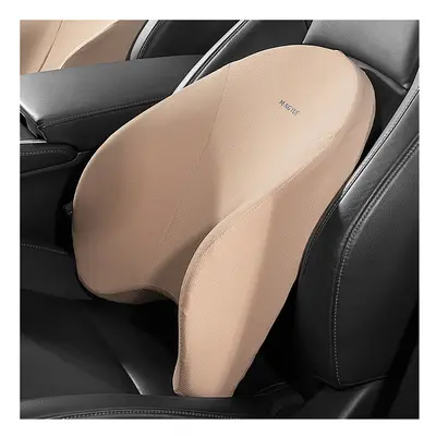 (Beige Lumbar) Car Lumbar Support Headrest Neck Pillow Support Universal Soft Neck Pillows