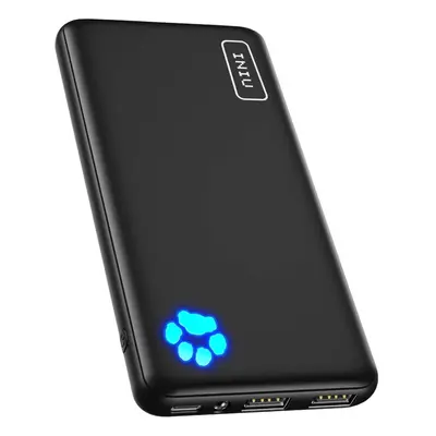 INIU Power Bank, Slimmest & Lightest USB C Triple 3A High-Speed 10000mAh Portable Charger, Flash