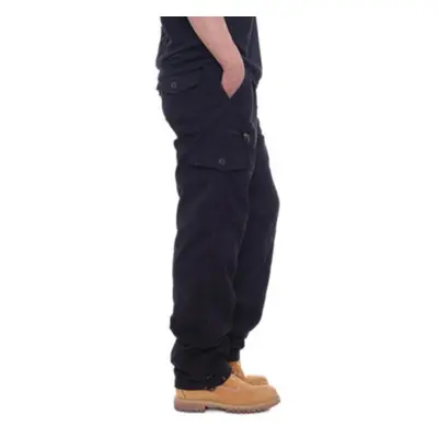 (black, 4XL) Men&apos;s New Overalls Loose Straight Multi-pocket Casual Pants Outdoor Training S