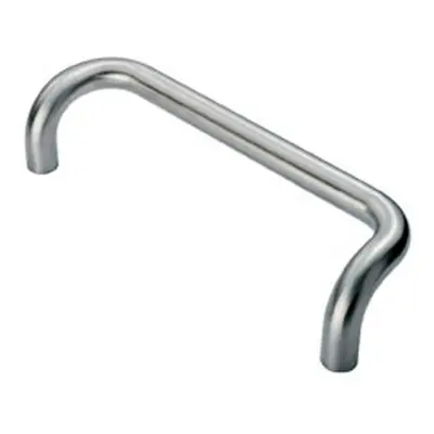 Cranked Pull Handle x 25mm 300mm Fixing Centres Satin Stainless Steel