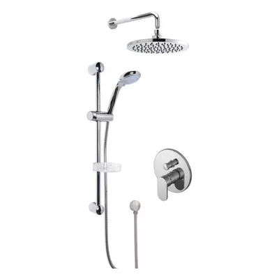 Current Concealed Round Manual Valve with Multi Function Slide Rail Kit, Arm & Head Shower Bundl