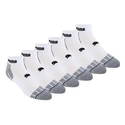 PUMA mens PUMA Men s Pack Quarter Crew Socks White/Grey/Black Detai