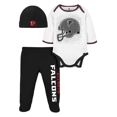 Gerber NFL Baby Boys' 3Pc Bodysuit Footed Pant & Cap Set Atlanta Falcons Months