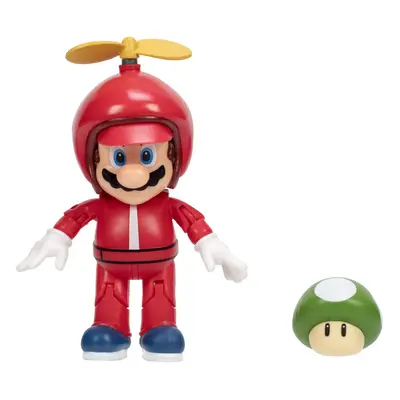 Super Mario 4-Inch Acation Figures Propeller Mario with Green Mushroom