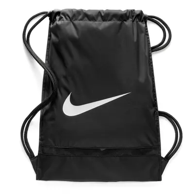 Nike Brasilia Training Gymsack Drawstring Backpack with Zippered Sides Water-Resistant Bag Black