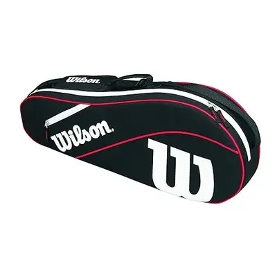 Wilson Advantage III Triple Tennis Racket Bag - Black/White/Red Holds up to Rackets