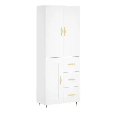 (white, wood door drawers) vidaXL Highboard Sideboard Storage Cabinet Side Cabinet White Enginee