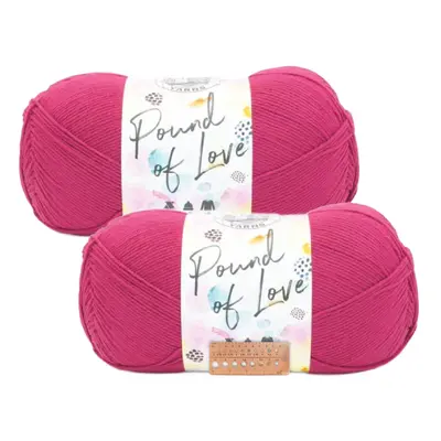 Lion Brand Yarn - Pound of Love - Pack (Cerise)