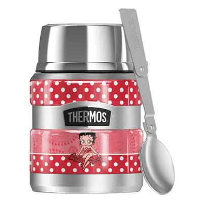 THERMOS Betty Boop Paisley Dots STAINLESS KING Stainless Steel Food Jar with Folding Spoon Vacuu