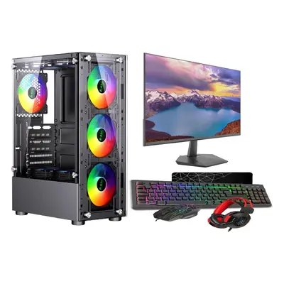 Gaming 22" Black Fan Bundle - Ryzen 4500,GT730 2GB,16GB RAM,1TB+256GB SSD, Win