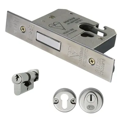 76mm Euro Profile Double Cylinder Deadlock Set Latch Cylinder & Escutcheon