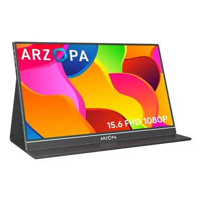 ARZOPA Portable Monitor, S1 Table 15.6'' 1080P FHD Laptop Monitor USB C HDMI Computer Display