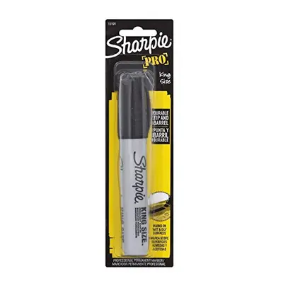 Sharpie 15101PP Pro King Size Permanent Marker, Black Marker, Blister Packs with Marker, Total o