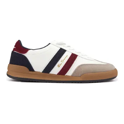 (UK Size 7, White/Navy/Red) Ben Sherman Sokka Men's Comfort Stylish Classic Smart Fashion Casual