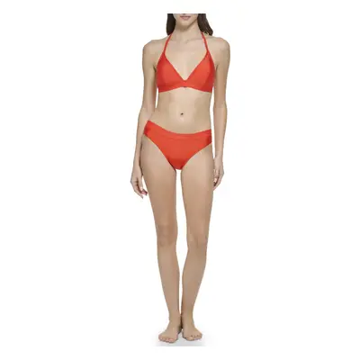 Calvin Klein Womens Standard Removable Soft Cups Bottom Fabric Halter Tie Bikini Top Piece Set B