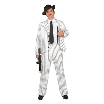 (XXL) white gangster costume for men