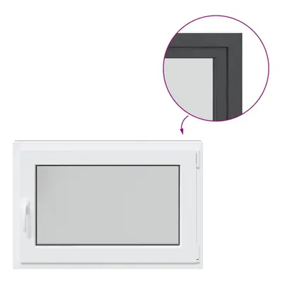 vidaXL Basement Window RISOR 90x70 cm Tilt&Turn DIN Right Anthracite