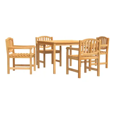 (4 piece) vidaXL Garden Dining Set Outdoor Table and Chairs Solid Wood Teak