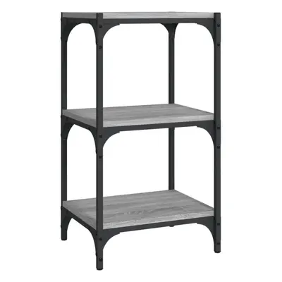 (Grey sonoma, x x 70.5 cm) vidaXL Book Cabinet Engineered Wood and Steel Media Rack Multi Colour