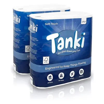 Tanki â Non-Blocking Toilet Paper |18 Rolls, 2-ply, Sheets Each |UK Made, Eco Friendly, Soft a