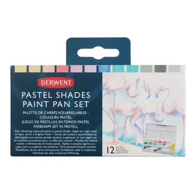 Derwent Pastel Shades Paint Set, Set of Assorted Pastel Paint Pans, Includes Mini Waterbrush, x 